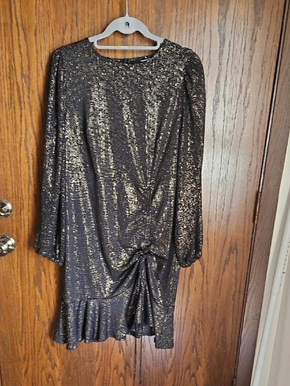 torrid Black & Gold Sparkle Long Sleeve Party Dress